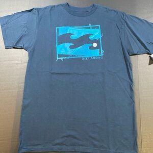 Billabong Men's Navy and Aqua Logo - NWT - PacSun
